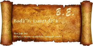 Baán Euszták névjegykártya